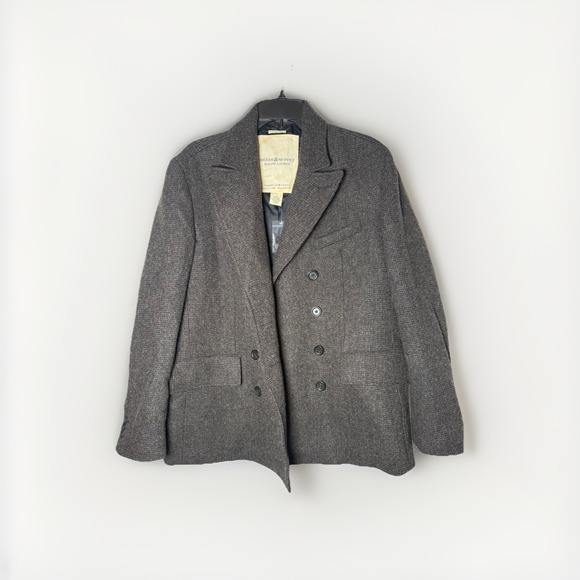 Ralph Lauren Jackets & Blazers - Ralph Lauren Denim & Supply Gray Tweed Wool Double Breasted Pea Coat Womens LG